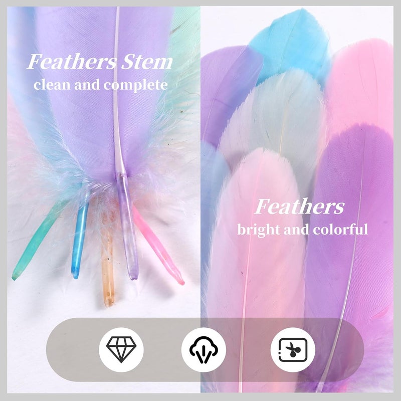 Holmgren Big Macaroon Goose Feathers - 200pcs 5-7inch Natural Goose Feather Bulk for DIY Dream Catcher, Wedding Party Christmas Home Decoration (Macaroon) - Image 5